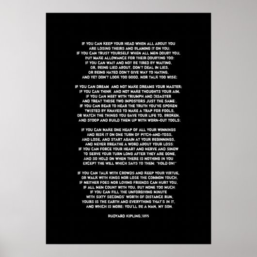 Als je je hoofd kunt houden als alles over jou gaa poster (Voorkant)