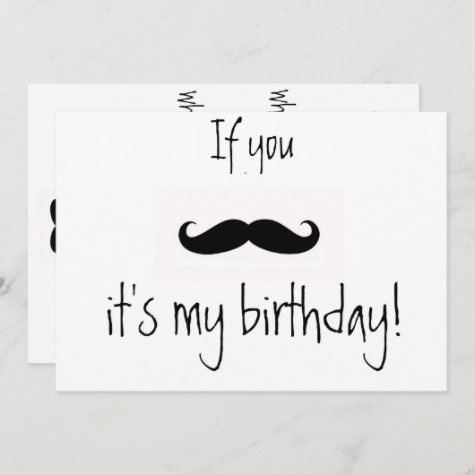 als je je verjaardagsuitnodiging muteert kaart (Voorkant / Achterkant)