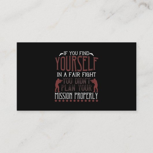 Als je jezelf in een eerlijke strijd vindt visitekaartje (Voorkant)