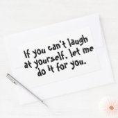 Als je jezelf niet kunt uitlachen rechthoekige sticker (Envelop)