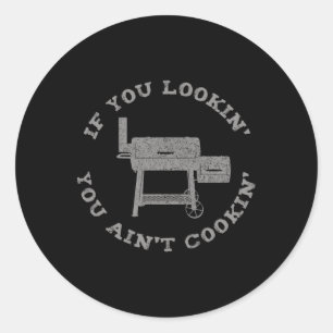 Als je kijkt, kook je geen BBQ-rook Ronde Sticker