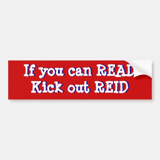 Als je kunt LEZEN, klik je op REID Bumpersticker (Voorkant)
