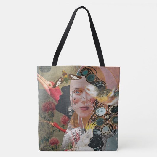 Als je kunt lezen - vogel,  kunst, grappige tekst tote bag (Voorkant)