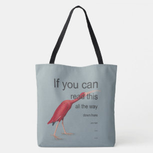 Als je kunt lezen - vogel,  kunst, grappige tekst tote bag