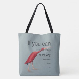Als je kunt lezen - vogel,  kunst, grappige tekst tote bag