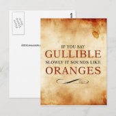 Als je langzaam Gullible zegt, klinkt het als Sina Briefkaart (Voorkant / Achterkant)