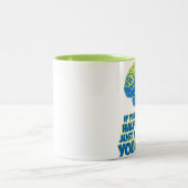 Als je maar een half brein hebt... tweekleurige koffiemok (Center)