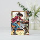 Als je me nodig hebt, bel me dan! | Grappige koffi Briefkaart (Staand voorkant)