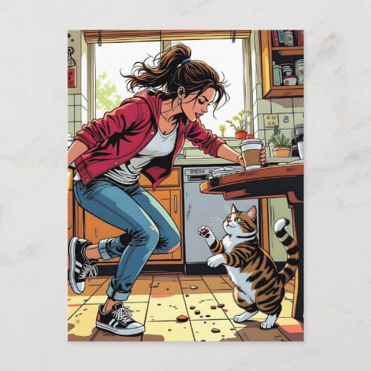 Als je me nodig hebt, bel me dan! | Grappige koffi Briefkaart (Voorkant)