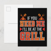 Als je me nodig hebt, ben ik bij de Grill. Briefkaart (Voorkant / Achterkant)