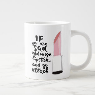 Als je meer lippenstift wilt toevoegen en aanvalle grote koffiekop