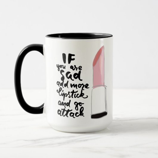 Als je meer lippenstift wilt toevoegen en aanvalle mok (Links)