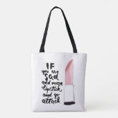 Als je meer lippenstift wilt toevoegen en aanvalle tote bag (Achterkant)