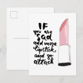 Als je meer lippenstift wilt toevoegen en je gaat  briefkaart (Voorkant / Achterkant)