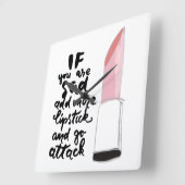 Als je meer lippenstift wilt toevoegen en je gaat  vierkante klok (Hoek)