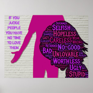 Als je mensen beoordeelt, inspirerend citaat poste poster