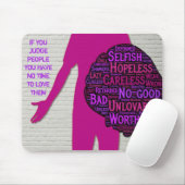 Als je mensen beoordeelt, inspirerend citemuispad muismat (Met muis)