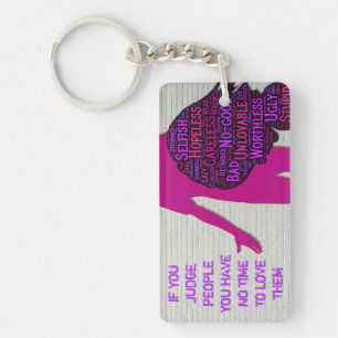 Als je mensen beoordeelt, inspirerend quote sleute sleutelhanger