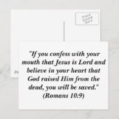 "Als je met je mond begaat dat Jezus Heer is Briefkaart (Voorkant / Achterkant)