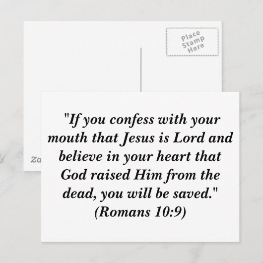 "Als je met je mond begaat dat Jezus Heer is Briefkaart (Voorkant / Achterkant)