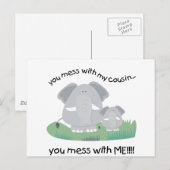 Als je met mijn neef rommelt, rommel je met mij briefkaart (Voorkant / Achterkant)