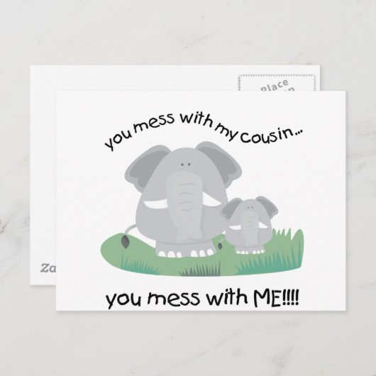 Als je met mijn neef rommelt, rommel je met mij briefkaart (Voorkant / Achterkant)