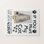 Als je mijn kat pijn doet, kan ik je kattenpootjes legpuzzel (Horizontaal)