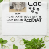 Als je mijn kat pijn doet, kan ik je kattenpootjes theedoek (Gevouwen)