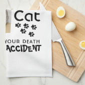 Als je mijn kat pijn doet, kan ik je kattenpootjes theedoek (Quarter Fold)