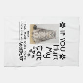 Als je mijn kat pijn doet, kan ik je kattenpootjes theedoek (Horizontaal)