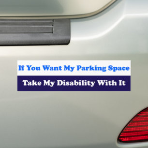 Als je mijn parkeerplaats wilt, neem dan mijn hand bumpersticker