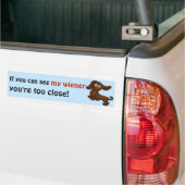 Als je mijn vrouw kunt zien, grappige dachshund bumpersticker (Op Truck)