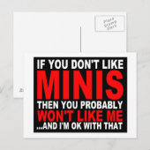 Als je Minis niet leuk vindt...Post Card Briefkaart (Voorkant / Achterkant)