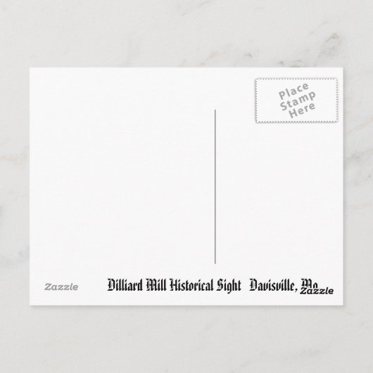 Als je naar het verleden kijkt, Dillard Mill Davis Briefkaart (Achterkant)
