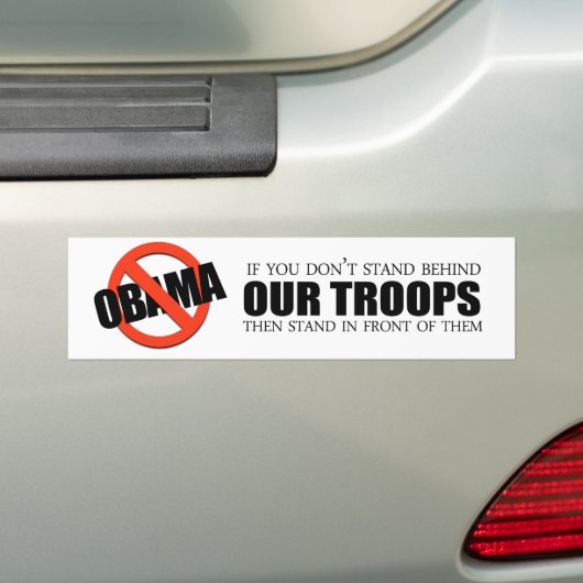 Als je niet achter onze troepen staat bumpersticker (Op auto)