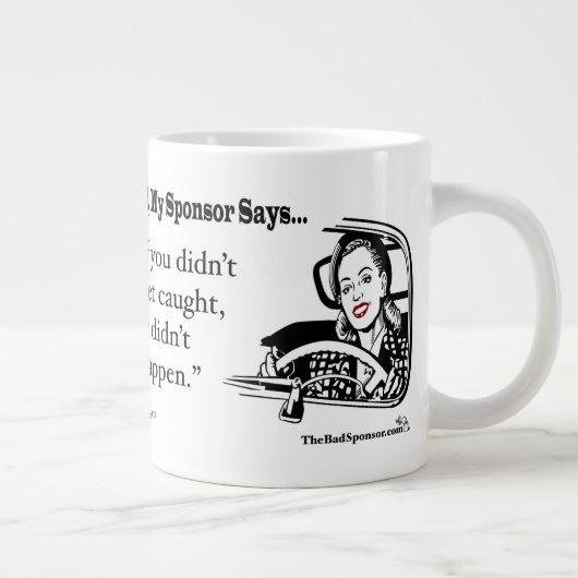 Als je niet gevangen werd, gebeurde het niet. grote koffiekop (Rechts)