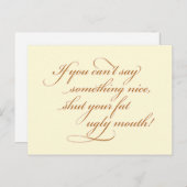 Als je niet iets leuks kunt zeggen... briefkaart (Voorkant / Achterkant)