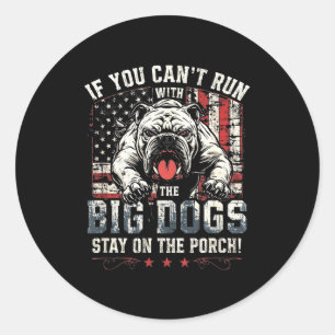 Als je niet mee kunt rennen met de grote hond, bli ronde sticker