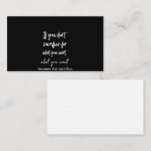 als je niet opoffert voor wat je wilt visitekaartje (Voorkant / Achterkant)