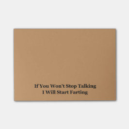 Als je niet stopt met praten, zal ik beginnen met  post-it® notes