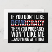 Als je niet van democratie houdt briefkaart (Voorkant / Achterkant)