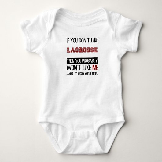 Als je niet van Lacrosse Cool houdt Romper (Voorkant)
