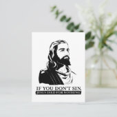 Als je niet zonde, stierf Jezus voor niets. Briefkaart (Staand voorkant)