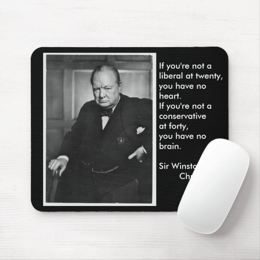 Als je om twintig uur geen liberaal bent... muismat (Met muis)