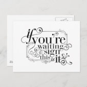 Als je op een bord wacht, is dit het briefkaart (Voorkant / Achterkant)