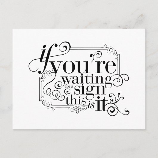 Als je op een bord wacht, is dit het briefkaart (Voorkant)