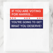 Als je op Harris stemt... Rechthoekige Sticker (Tas)