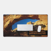 "Als je op niets mikt" Inspirerend Quote Bureaumat (Keyboard & Muis)