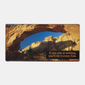 "Als je op niets mikt" Inspirerend Quote Bureaumat (Voorkant)