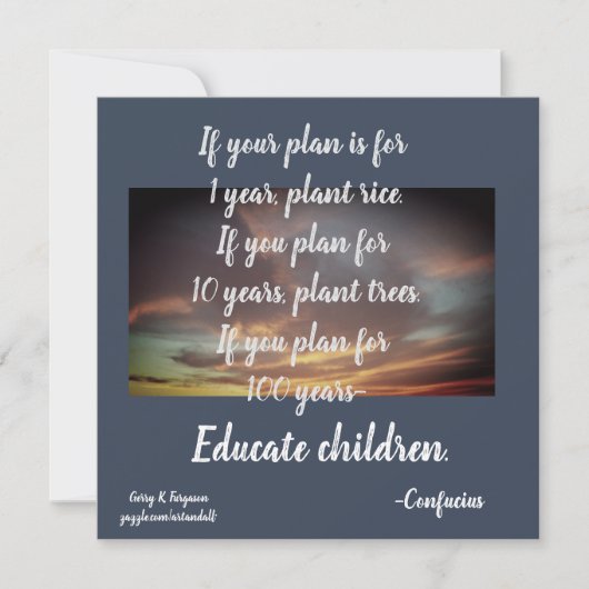 ALS JE PLAN CONFUCIUS IS FEESTDAGENKAART (Voorkant)